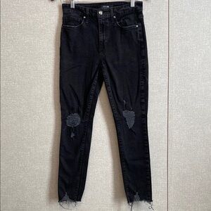 Joe’s Jeans Black Tharsis Distressed High Rise Skinny Jeans